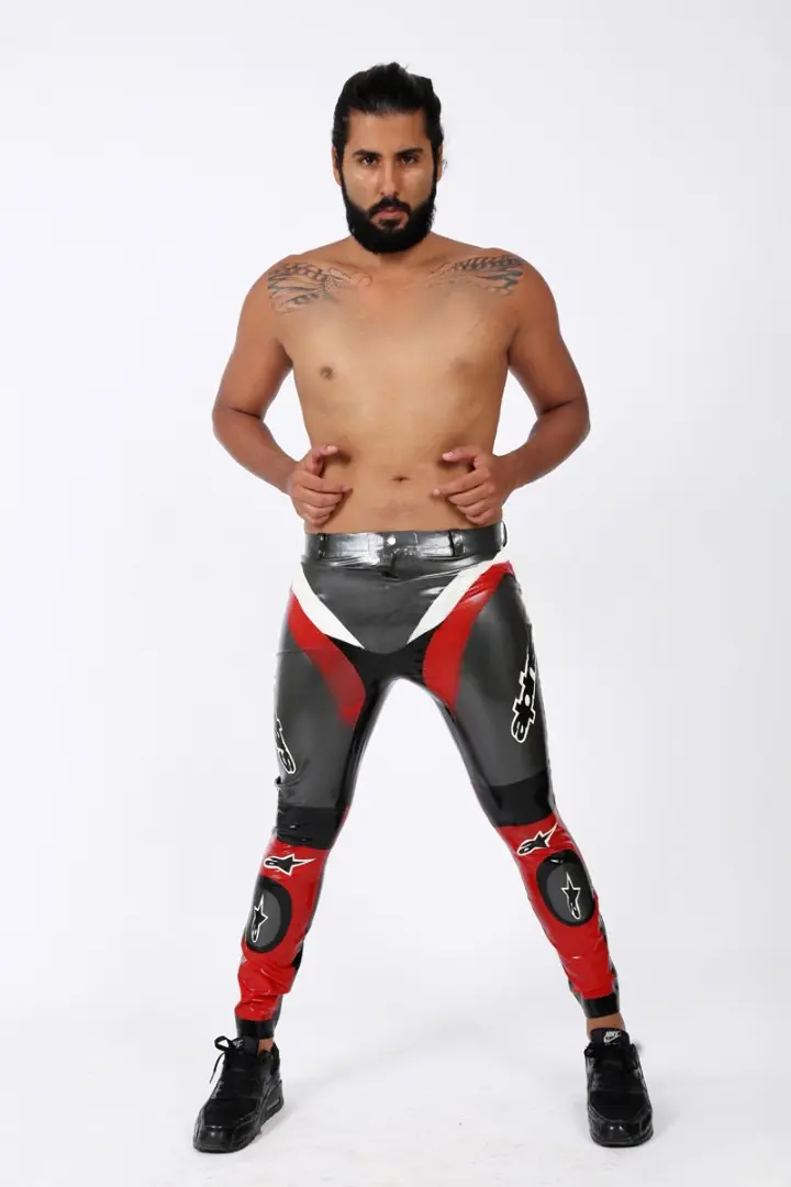 Latex Mens Branded Motorcycle Pants Latex Mens Branded Motorcycle Pants