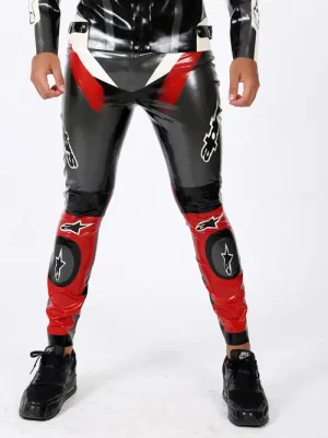 Latex Mens Branded Motorcycle Pants Latex Mens Branded Motorcycle Pants