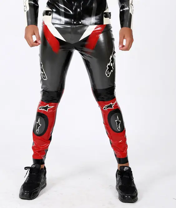 Latex Mens Branded Motorcycle Pants Latex Mens Branded Motorcycle Pants