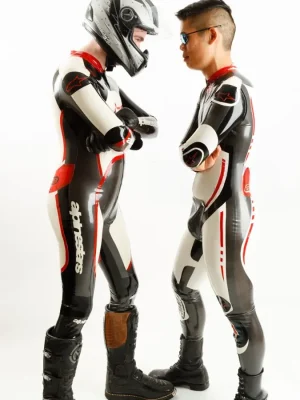Latex Mens Brandname Biker Catsuit Version 9