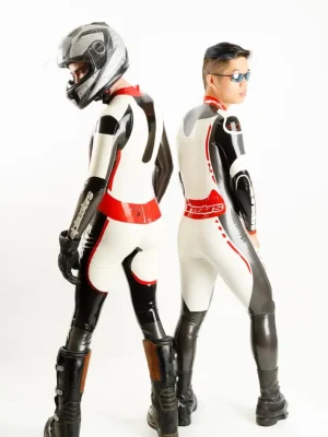 Latex Mens Brandname Biker Catsuit Version 9