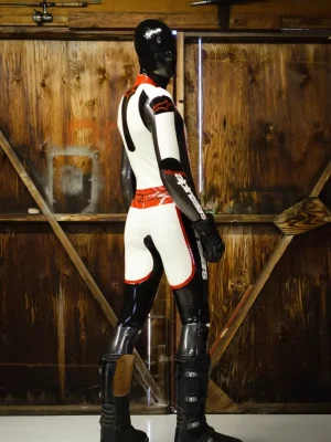 Latex Mens Brandname Biker Catsuit Version 9