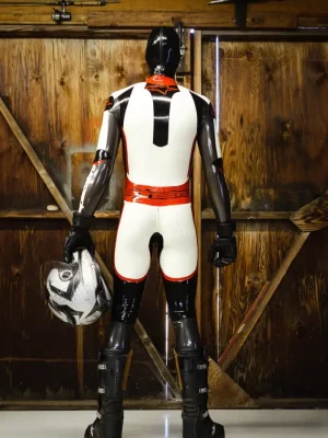 Latex Mens Brandname Biker Catsuit Version 9
