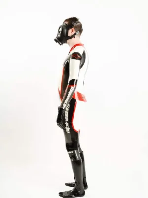Latex Mens Brandname Biker Catsuit Version 9