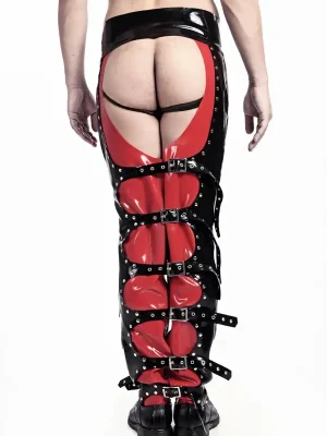 Latex Mens Buckled Bronco Chaps