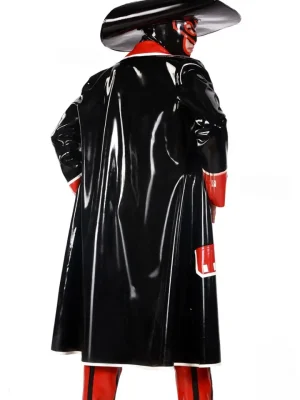 Latex Mens Captain Hook Pirate Costume Coat