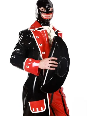 Latex Mens Captain Hook Pirate Costume Coat