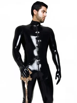 Latex Mens Catsuit with Gloves, Feet & Sheath