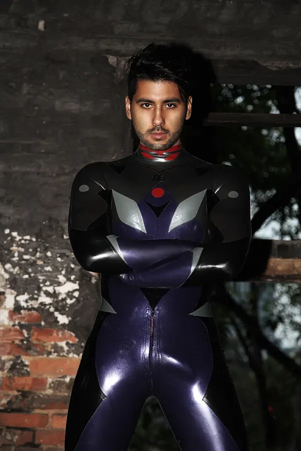 Latex Mens Celestial Back Zipper Catsuit With Feet Latex Mens Celestial Back Zipper Catsuit With Feet