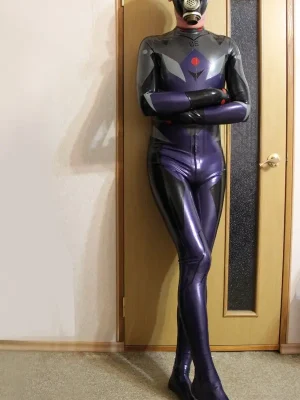 Latex Mens Celestial Back Zipper Catsuit With Feet Latex Mens Celestial Back Zipper Catsuit With Feet