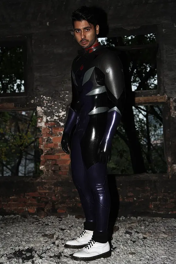 Latex Mens Celestial Back Zipper Catsuit With Feet Latex Mens Celestial Back Zipper Catsuit With Feet