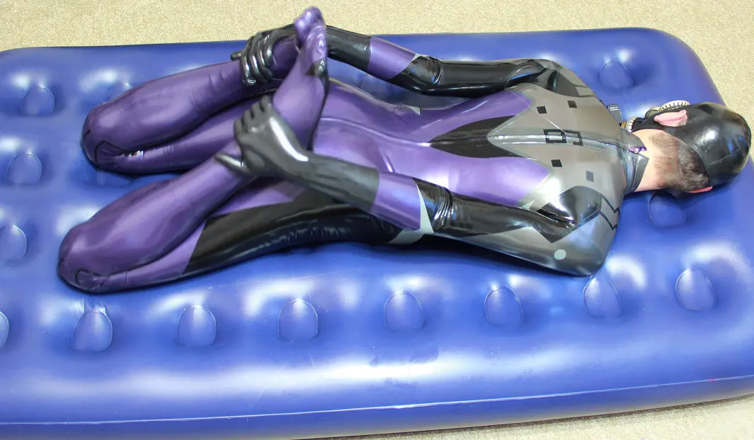 Latex Mens Celestial Back Zipper Catsuit With Feet Latex Mens Celestial Back Zipper Catsuit With Feet