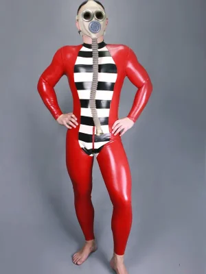 Latex Mens Cellmate Back Zipper Catsuit