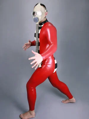 Latex Mens Cellmate Back Zipper Catsuit