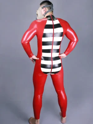Latex Mens Cellmate Back Zipper Catsuit