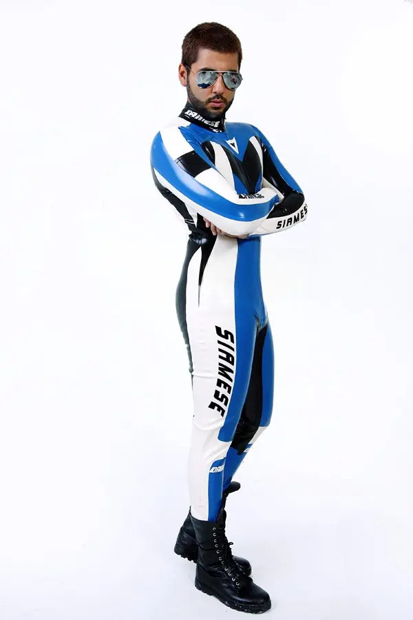 Latex Mens Classic Biker Moto Catsuit Version 21 Latex Mens Classic Biker Moto Catsuit Version 21