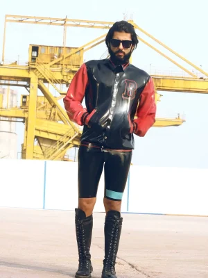 Latex Mens College Varsity Jacket