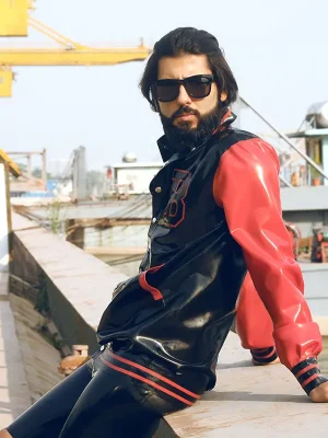 Latex Mens College Varsity Jacket