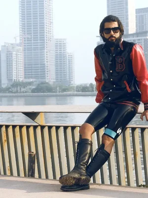 Latex Mens College Varsity Jacket