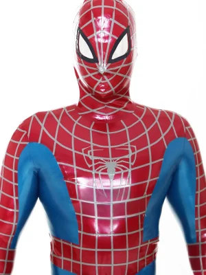 Latex Mens Cosplay Red Spider Total Coverage Catsuit Latex Mens Cosplay Red Spider Total Coverage Catsuit
