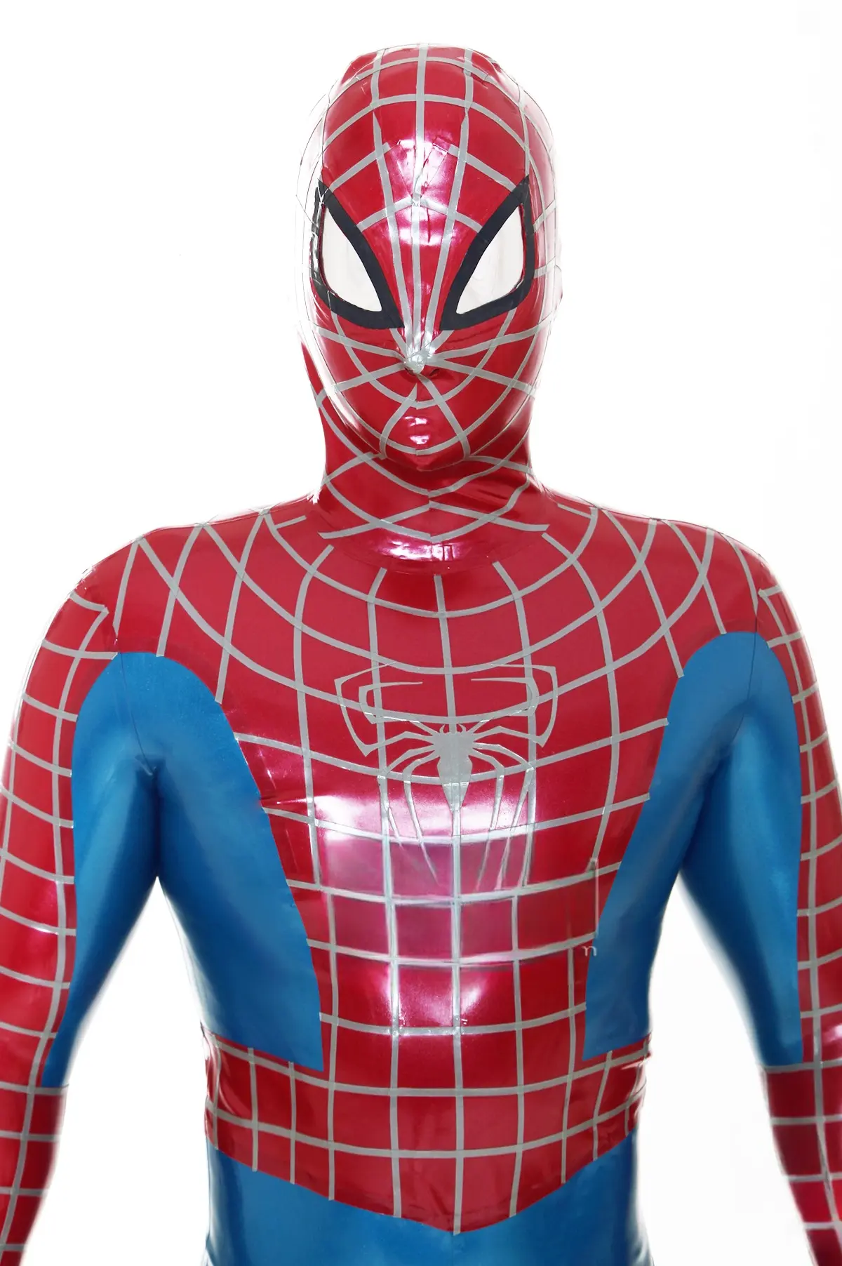 Latex Mens Cosplay Red Spider Total Coverage Catsuit Latex Mens Cosplay Red Spider Total Coverage Catsuit