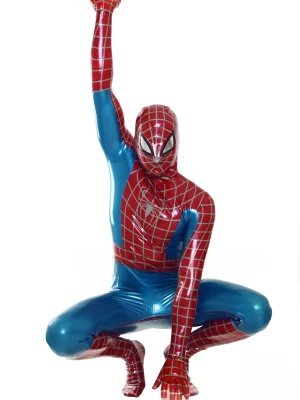 Latex Mens Cosplay Red Spider Total Coverage Catsuit Latex Mens Cosplay Red Spider Total Coverage Catsuit