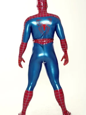 Latex Mens Cosplay Red Spider Total Coverage Catsuit Latex Mens Cosplay Red Spider Total Coverage Catsuit