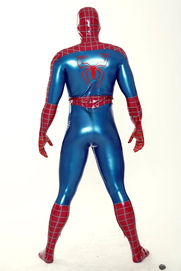 Latex Mens Cosplay Red Spider Total Coverage Catsuit Latex Mens Cosplay Red Spider Total Coverage Catsuit