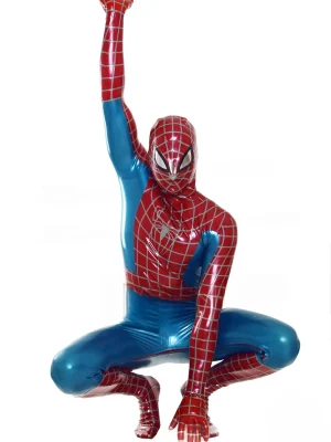 Latex Mens Cosplay Red Spider Total Coverage Catsuit Latex Mens Cosplay Red Spider Total Coverage Catsuit