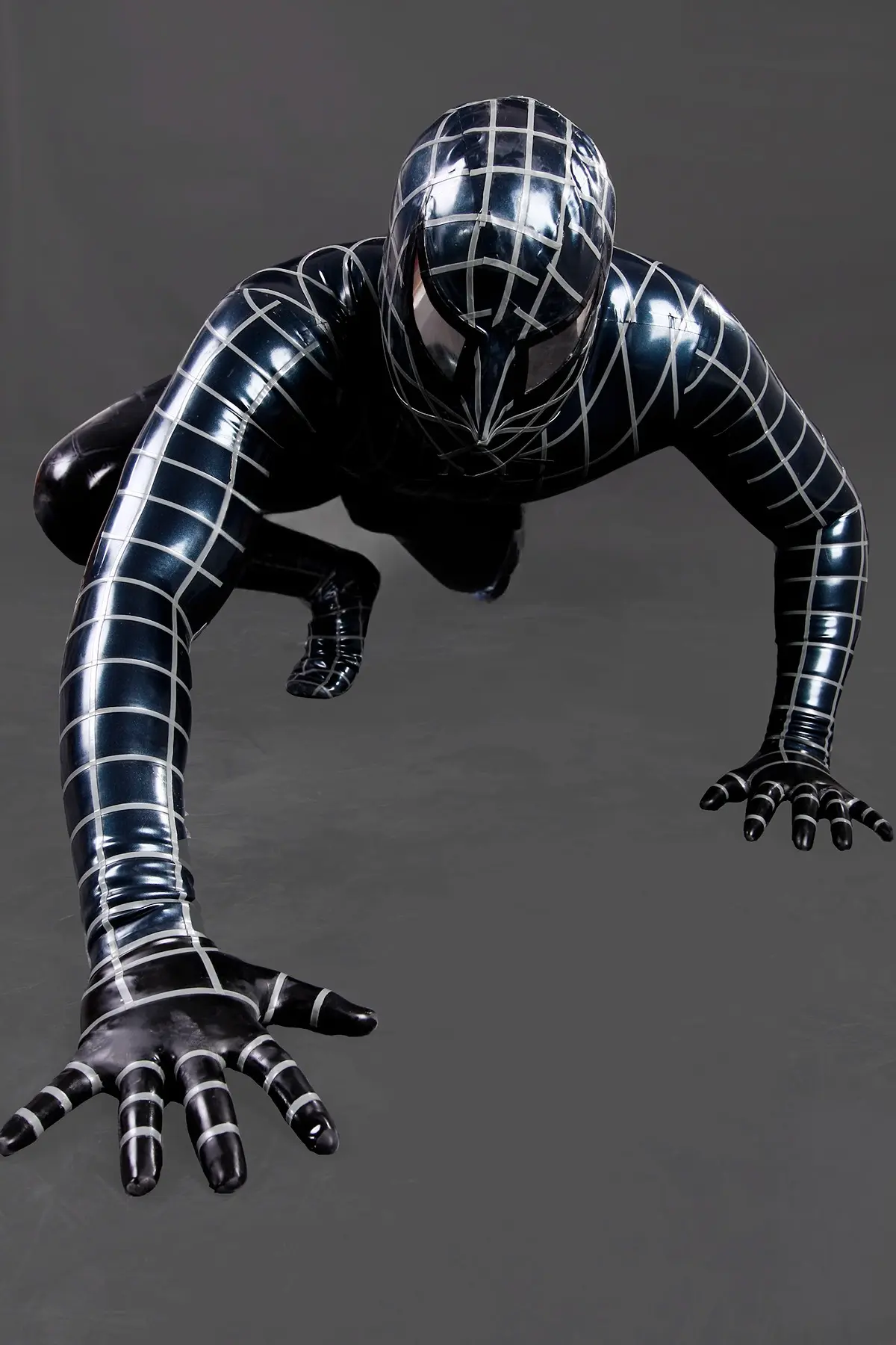 Latex Mens Cosplay Spider Total Coverage Catsuit Latex Mens Cosplay Spider Total Coverage Catsuit