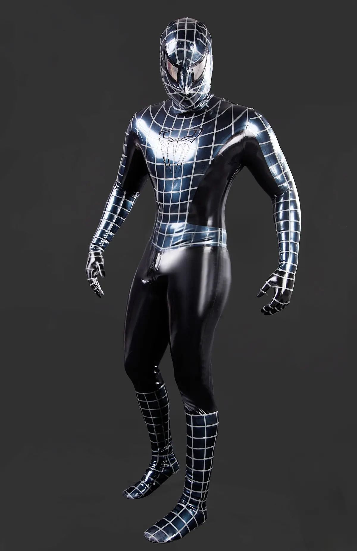 Latex Mens Cosplay Spider Total Coverage Catsuit Latex Mens Cosplay Spider Total Coverage Catsuit