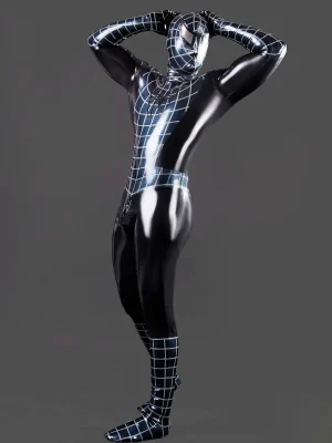Latex Mens Cosplay Spider Total Coverage Catsuit Latex Mens Cosplay Spider Total Coverage Catsuit