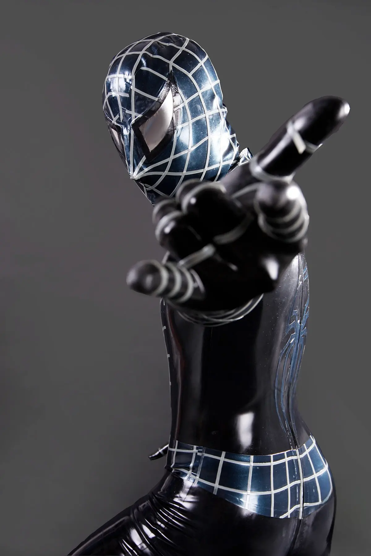 Latex Mens Cosplay Spider Total Coverage Catsuit Latex Mens Cosplay Spider Total Coverage Catsuit