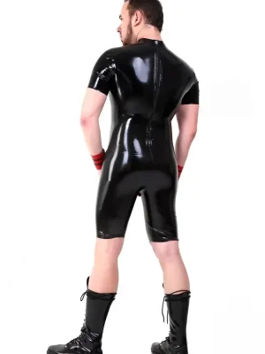 Latex Mens Cycling Suit With Codpiece