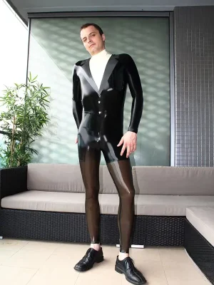 Latex Mens Dapper Dan Formal Look Neck Entry Catsuit Latex Mens Dapper Dan Formal Look Neck Entry Catsuit