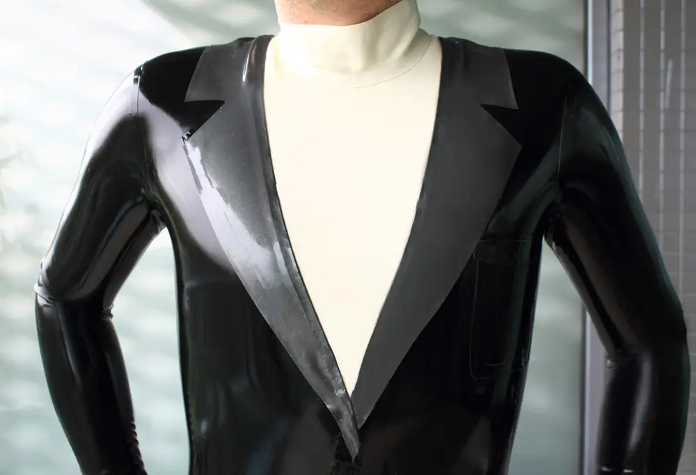 Latex Mens Dapper Dan Formal Look Neck Entry Catsuit Latex Mens Dapper Dan Formal Look Neck Entry Catsuit