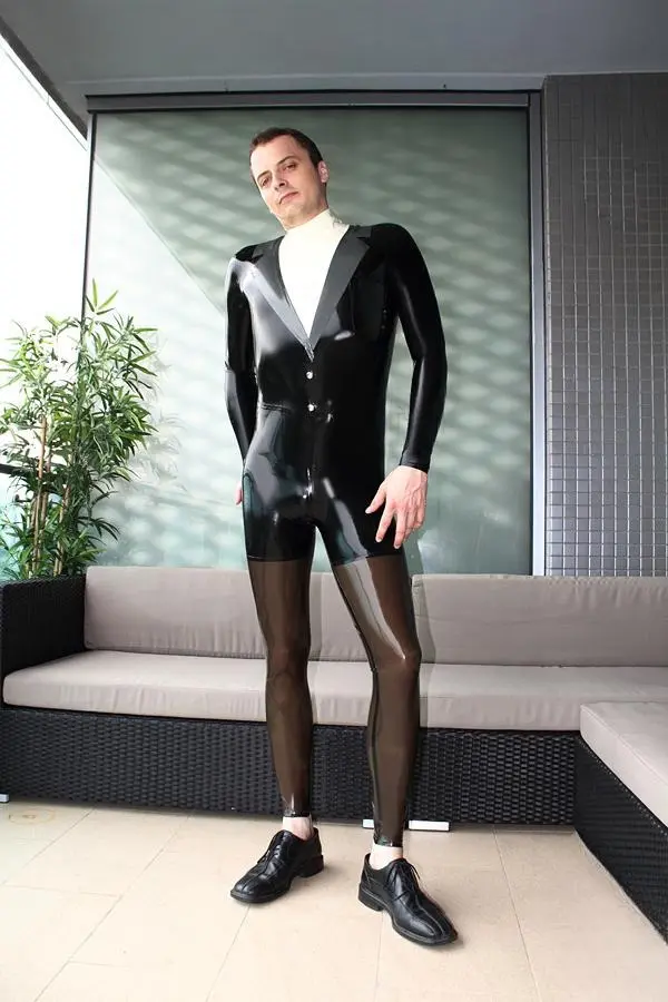 Latex Mens Dapper Dan Formal Look Neck Entry Catsuit Latex Mens Dapper Dan Formal Look Neck Entry Catsuit