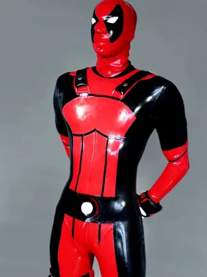 Latex Mens Deadpool Super Hero Suit Catsuit Latex Mens Deadpool Super Hero Suit Catsuit