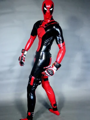 Latex Mens Deadpool Super Hero Suit Catsuit Latex Mens Deadpool Super Hero Suit Catsuit
