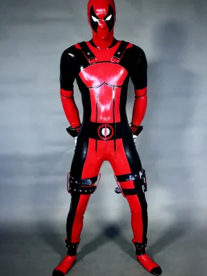 Latex Mens Deadpool Super Hero Suit Catsuit Latex Mens Deadpool Super Hero Suit Catsuit