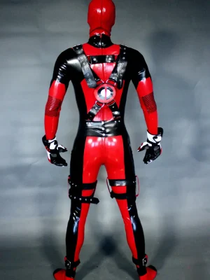 Latex Mens Deadpool Super Hero Suit Catsuit Latex Mens Deadpool Super Hero Suit Catsuit
