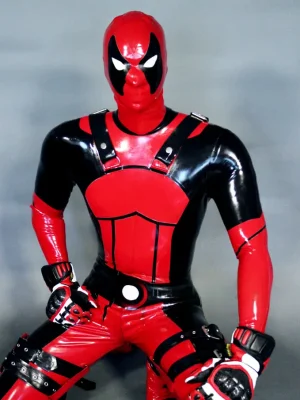 Latex Mens Deadpool Super Hero Suit Catsuit Latex Mens Deadpool Super Hero Suit Catsuit