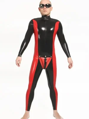 Latex Mens Deuce Codpiece Catsuit