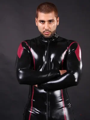 Latex Mens Diamond Dazzler Front Zipper Catsuit Latex Mens Diamond Dazzler Front Zipper Catsuit