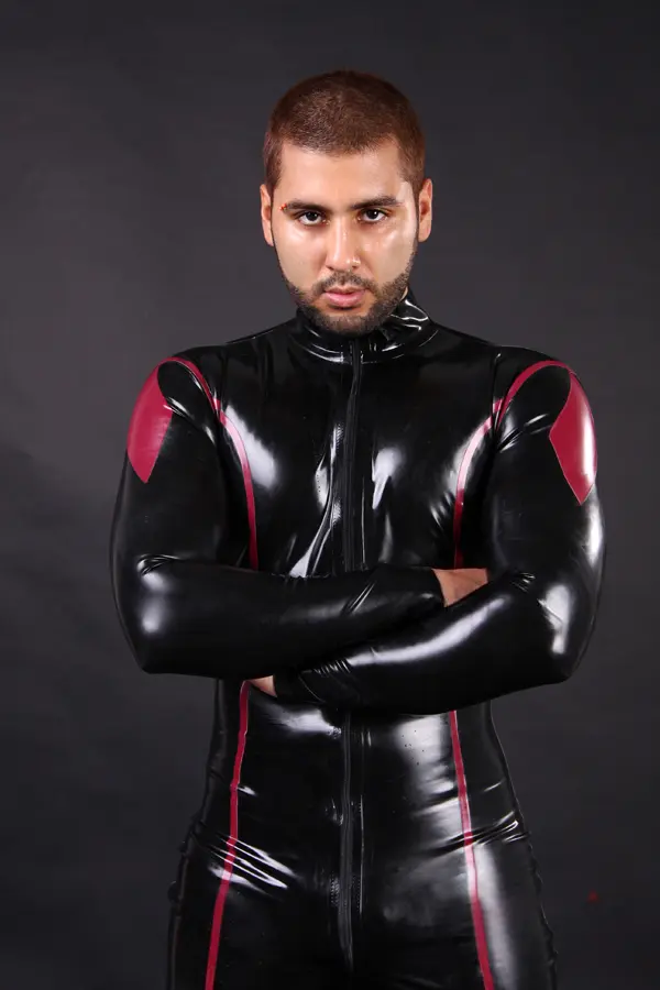 Latex Mens Diamond Dazzler Front Zipper Catsuit Latex Mens Diamond Dazzler Front Zipper Catsuit