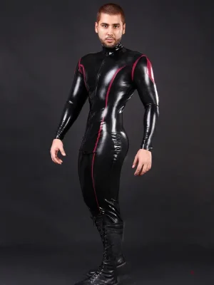 Latex Mens Diamond Dazzler Front Zipper Catsuit Latex Mens Diamond Dazzler Front Zipper Catsuit