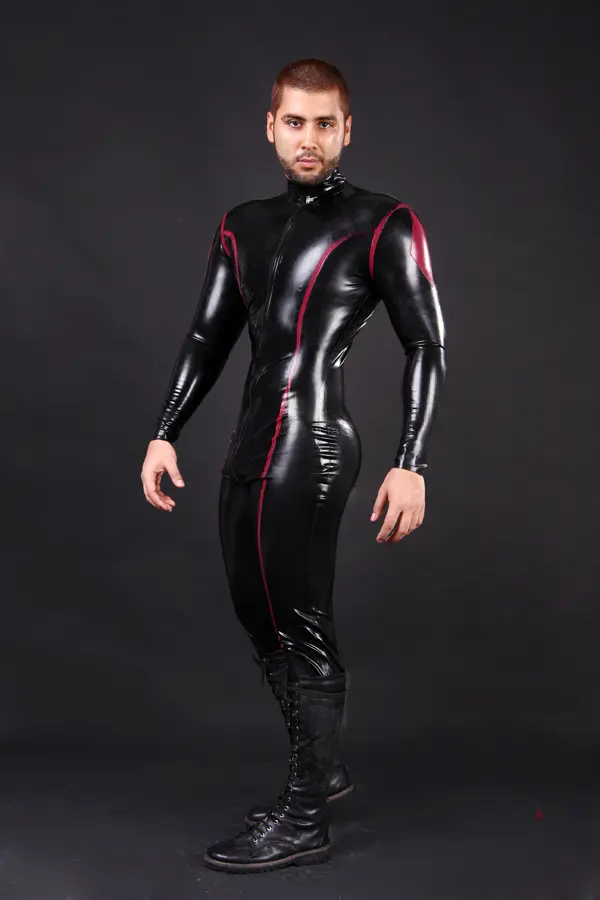 Latex Mens Diamond Dazzler Front Zipper Catsuit Latex Mens Diamond Dazzler Front Zipper Catsuit
