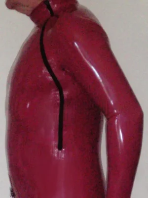 Latex Mens Double Zipper Catsuit