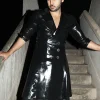 Latex Mens Double Zipper Catsuit