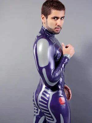 Latex Mens Eridanus Neck Entry Catsuit with Feet Latex Mens Eridanus Neck Entry Catsuit with Feet